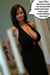 a big bust blonde woman gets her tits fucked by a sexy man